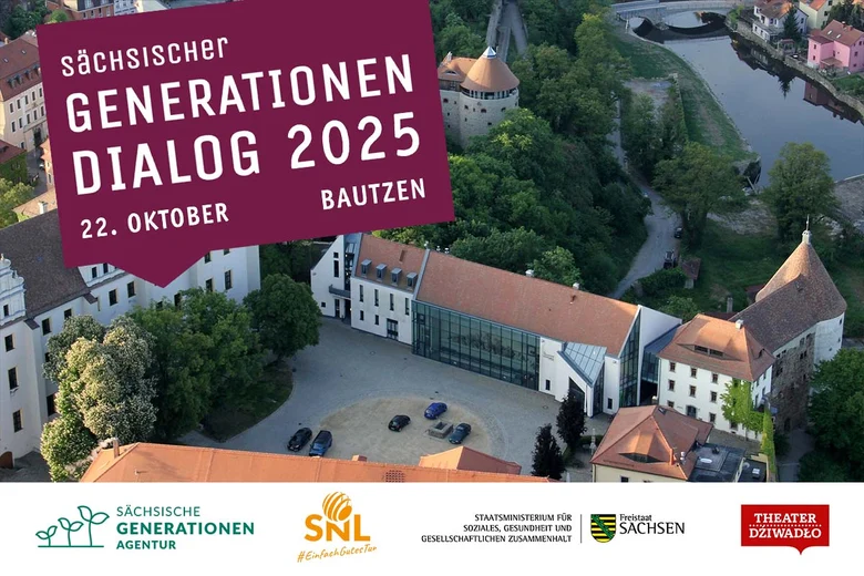 Ein Flyer für den Sächsischen Generationen Dialog 2025 am 22. Oktober in Bautzen.
